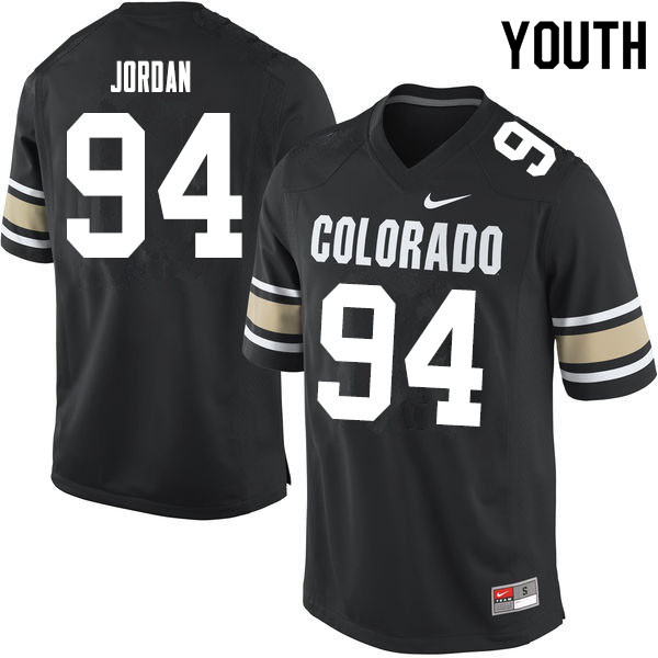 Youth #94 Janaz Jordan Colorado Buffaloes College Football Jerseys Sale-Home Black
